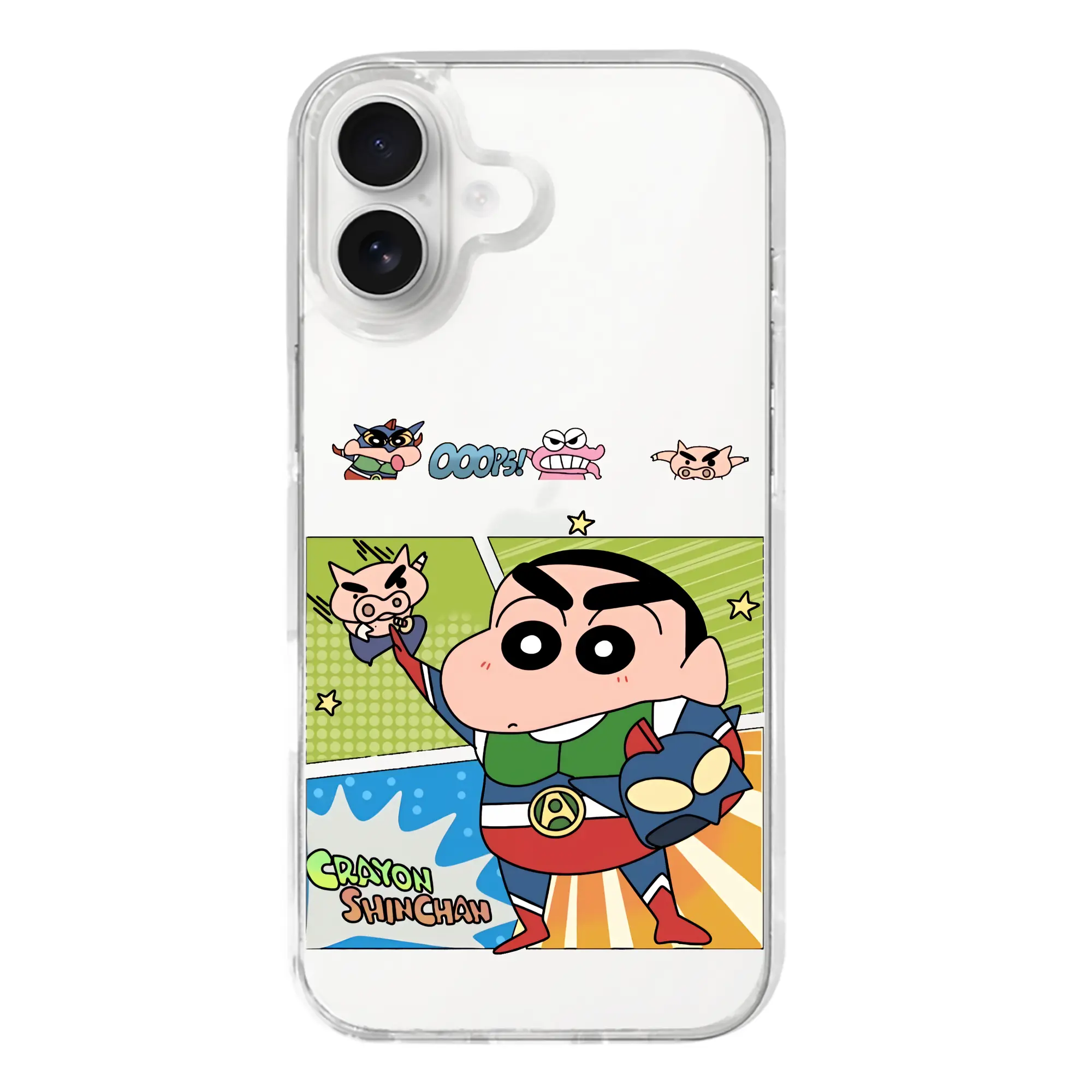 クレヨンしんちゃん グッズ アクション仮面 - iPhone 17シリーズ 透明スマホケース – 薄型・耐衝撃・精密フィット保護カバー